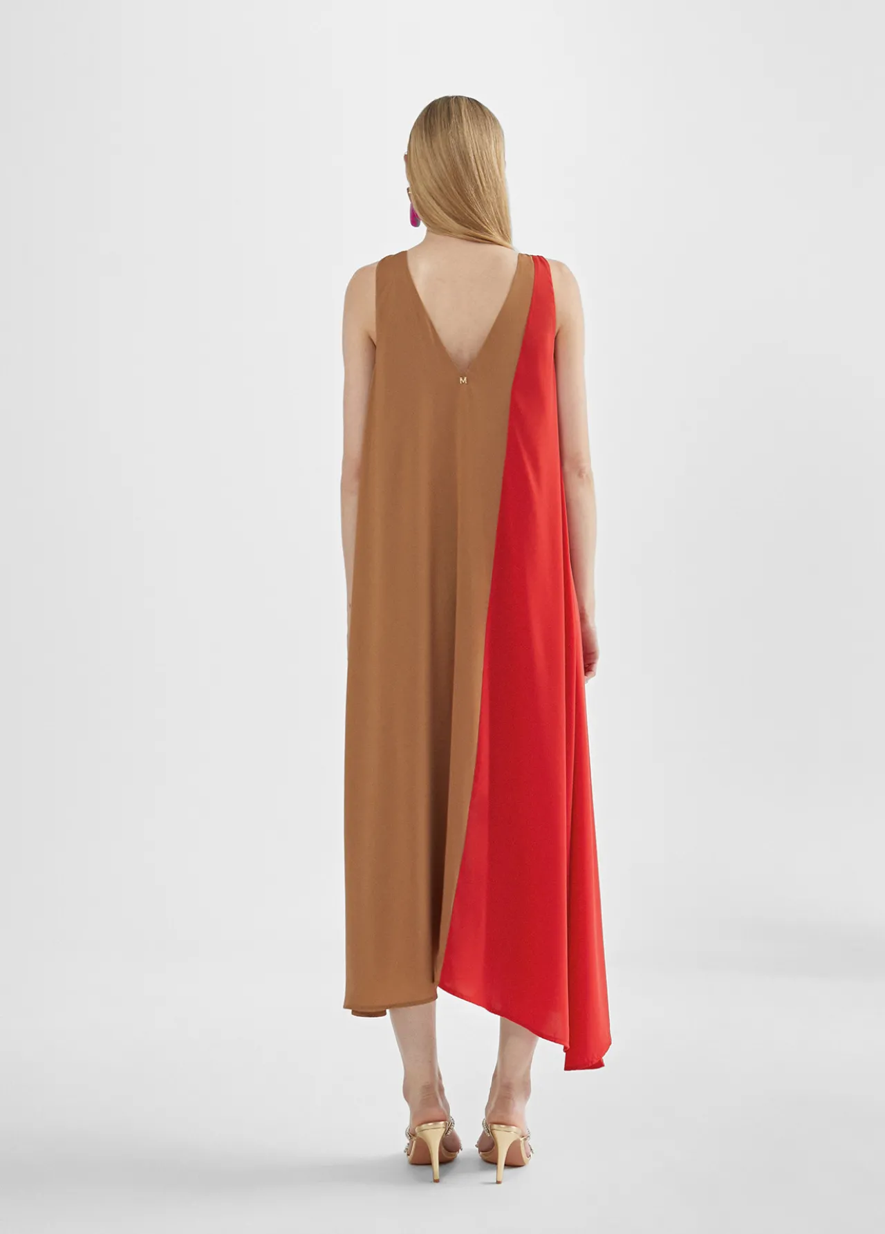 vestido_midi_bicolor_2-1.webp Lola Casademunt Vestidos Y Faldas<Vestido midi bicolor ROSA-ROJO