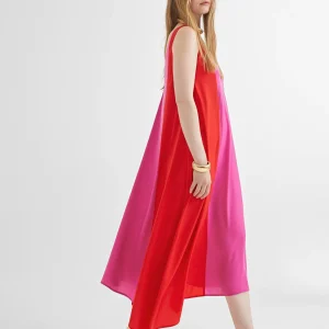 Lola Casademunt Vestidos Y Faldas<Vestido midi  bicolor ROSA-ROJO