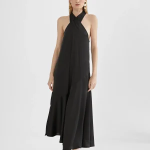 Lola Casademunt Vestidos Y Faldas<Vestido midi cuello halter cruzado ROJO