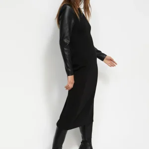 Lola Casademunt Vestidos Y Faldas<Vestido midi de punto roma NEGRO