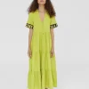 Lola Casademunt Vestidos Y Faldas | Baño<Vestido midi de volantes NAVY
