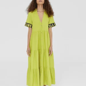 Lola Casademunt Vestidos Y Faldas | Baño<Vestido midi de volantes NAVY