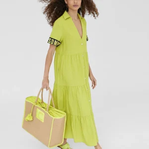 Lola Casademunt Vestidos Y Faldas | Baño<Vestido midi de volantes NAVY
