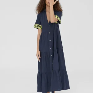 Lola Casademunt Vestidos Y Faldas | Baño<Vestido midi de volantes NAVY