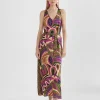 Lola Casademunt Vestidos Y Faldas<Vestido midi estampado LILA-NEGRO