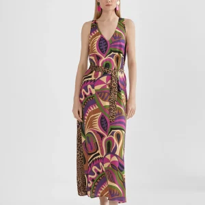 Lola Casademunt Vestidos Y Faldas<Vestido midi estampado LILA-NEGRO