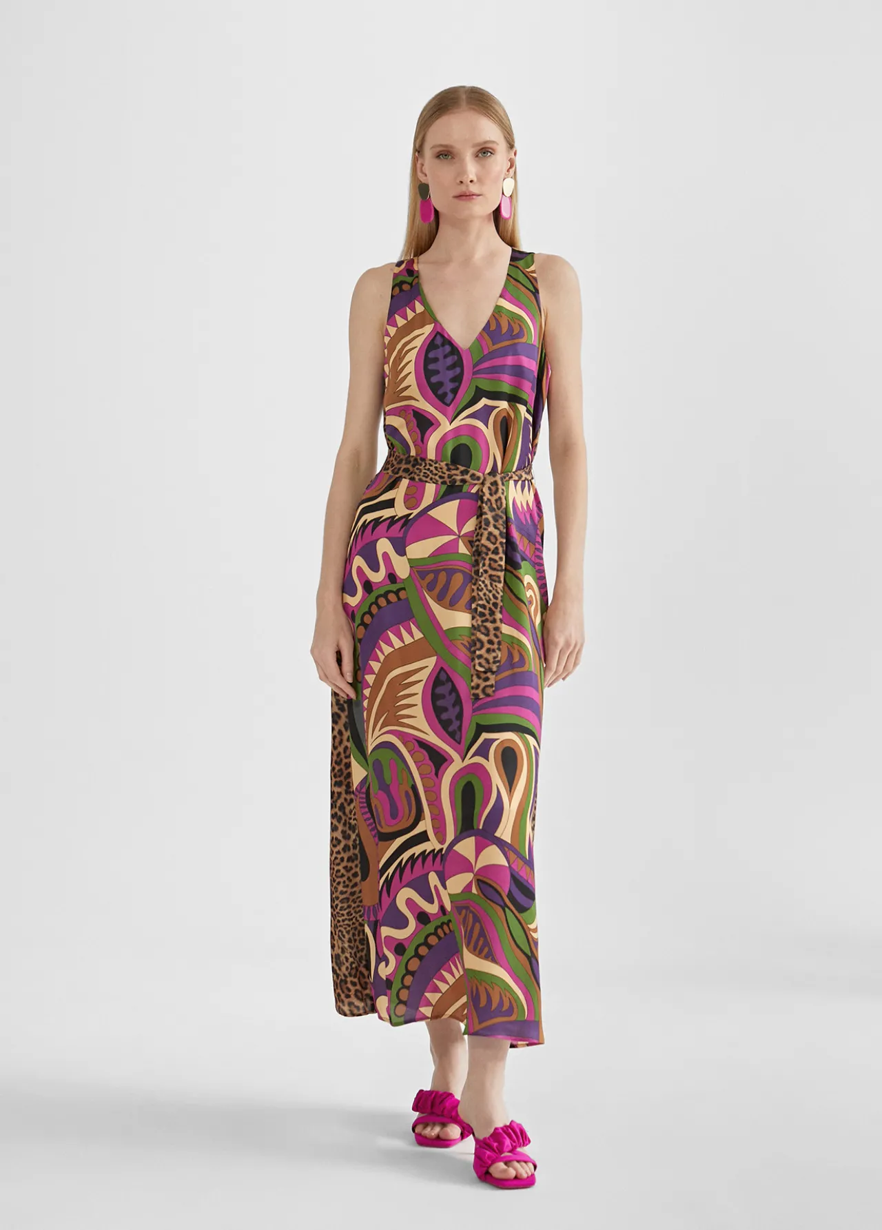 vestido_midi_estampado_0.webp Lola Casademunt Vestidos Y Faldas<Vestido midi estampado LILA-NEGRO