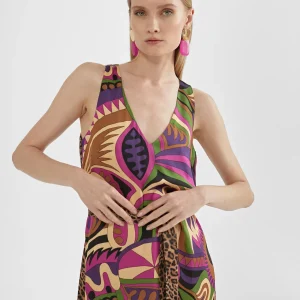 Lola Casademunt Vestidos Y Faldas<Vestido midi estampado LILA-NEGRO