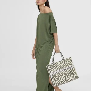Lola Casademunt Vestidos Y Faldas<Vestido midi fruncido NEGRO