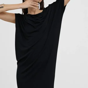 Lola Casademunt Vestidos Y Faldas<Vestido midi fruncido NEGRO