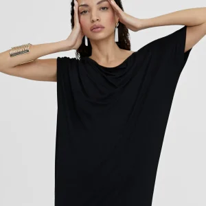 Lola Casademunt Vestidos Y Faldas<Vestido midi fruncido NEGRO