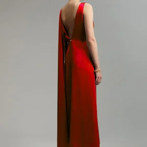 Lola Casademunt Vestidos Y Faldas<Vestido midi satén ROJO