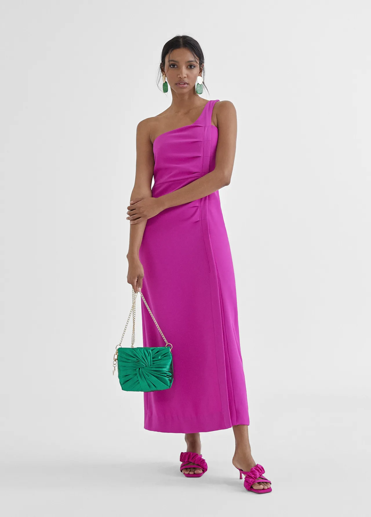 vestido_midi_tirante_asimtrico_0-1.webp Lola Casademunt Vestidos Y Faldas<Vestido midi tirante asimétrico MAGENTA