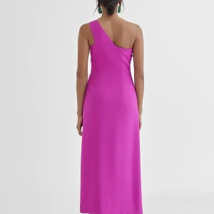 Lola Casademunt Vestidos Y Faldas<Vestido midi tirante asimétrico MAGENTA