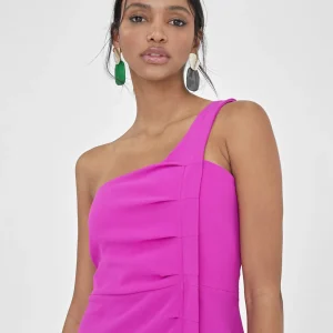 Lola Casademunt Vestidos Y Faldas<Vestido midi tirante asimétrico MAGENTA