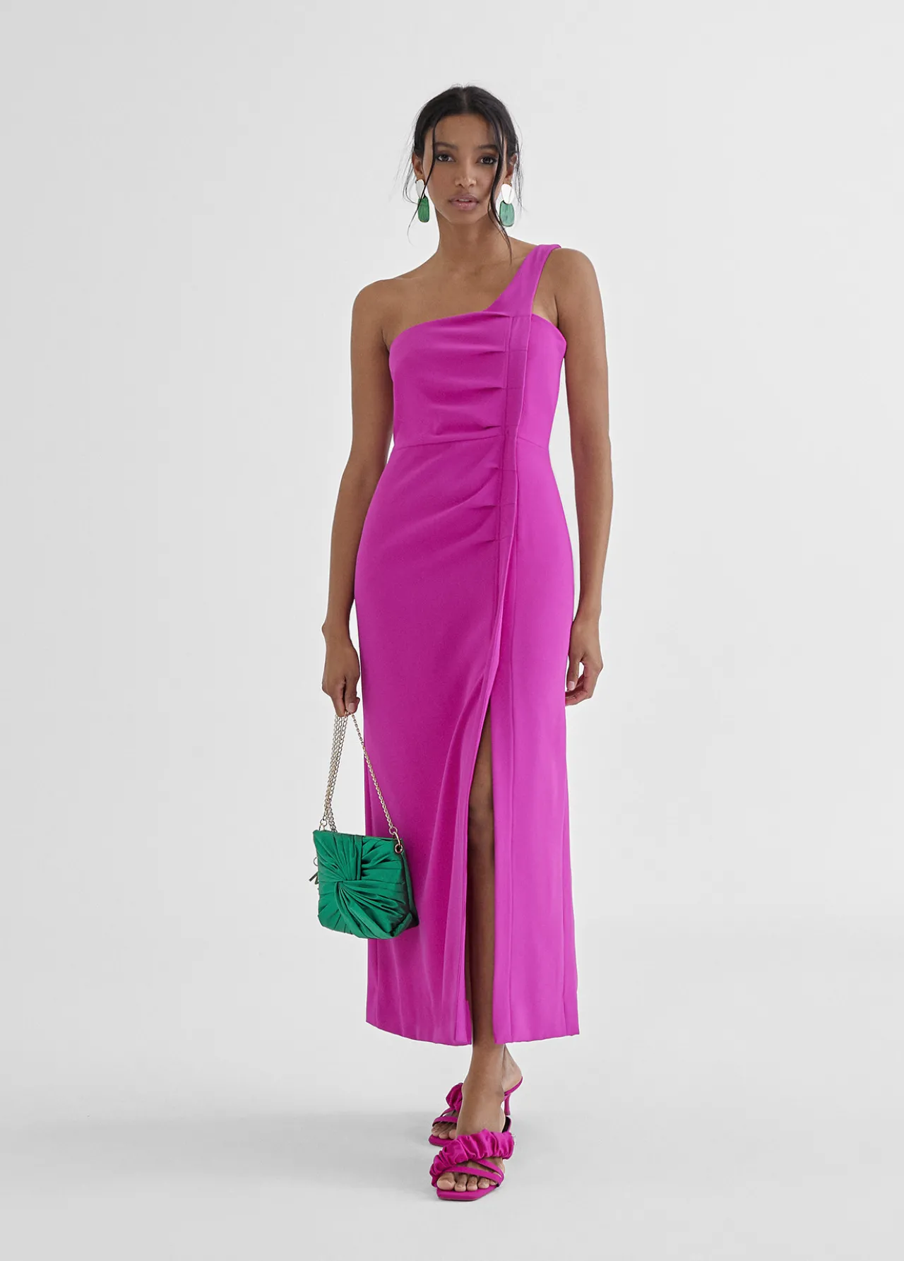 vestido_midi_tirante_asimtrico_5.webp Lola Casademunt Vestidos Y Faldas<Vestido midi tirante asimétrico MAGENTA