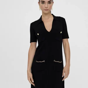 Lola Casademunt Vestidos Y Faldas | Punto<Vestido punto corto bolsillos LC NEGRO