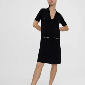 Lola Casademunt Vestidos Y Faldas | Punto<Vestido punto corto bolsillos LC NEGRO