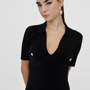 Lola Casademunt Vestidos Y Faldas | Punto<Vestido punto corto bolsillos LC NEGRO