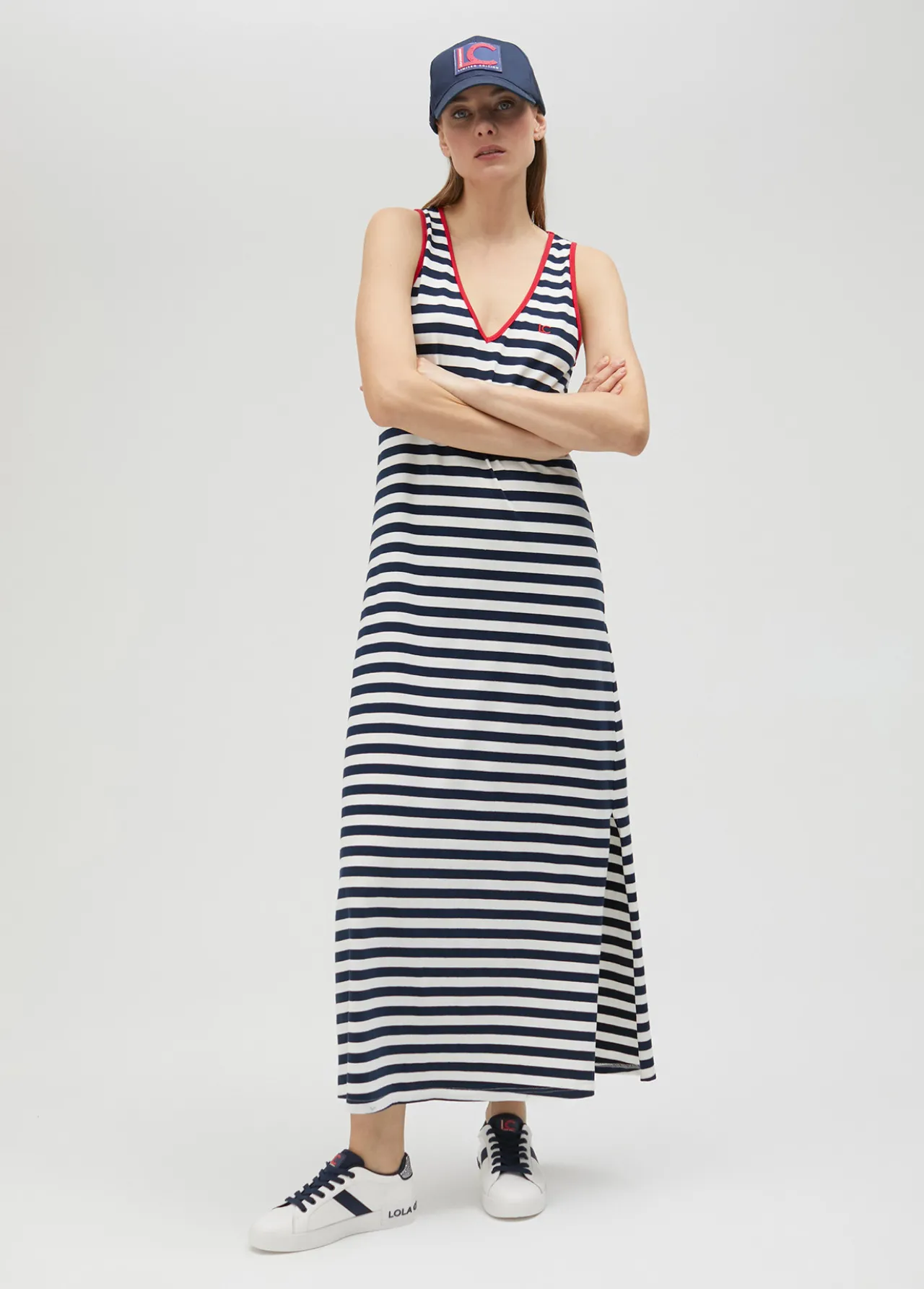 vestido_rayas_midi_de_algodn___lola_casademunt_0.webp Lola Casademunt Vestidos Y Faldas<Vestido rayas midi de algodón 100% - Lola Casademunt AZUL-BLANCO