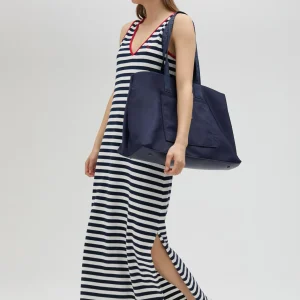 Lola Casademunt Vestidos Y Faldas<Vestido rayas midi de algodón 100% - Lola Casademunt AZUL-BLANCO