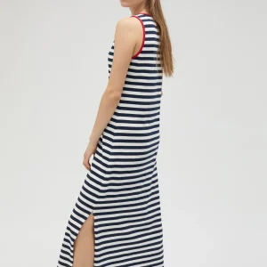 Lola Casademunt Vestidos Y Faldas<Vestido rayas midi de algodón 100% - Lola Casademunt AZUL-BLANCO