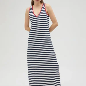 Lola Casademunt Vestidos Y Faldas<Vestido rayas midi de algodón 100% - Lola Casademunt AZUL-BLANCO