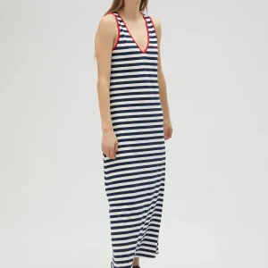 Lola Casademunt Vestidos Y Faldas<Vestido rayas midi de algodón 100% - Lola Casademunt AZUL-BLANCO