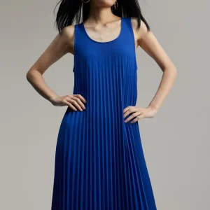 Lola Casademunt Vestidos Y Faldas<Vestido sin manga plisado AZULELECTRICO
