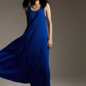 Lola Casademunt Vestidos Y Faldas<Vestido sin manga plisado AZULELECTRICO