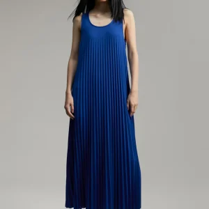 Lola Casademunt Vestidos Y Faldas<Vestido sin manga plisado AZULELECTRICO