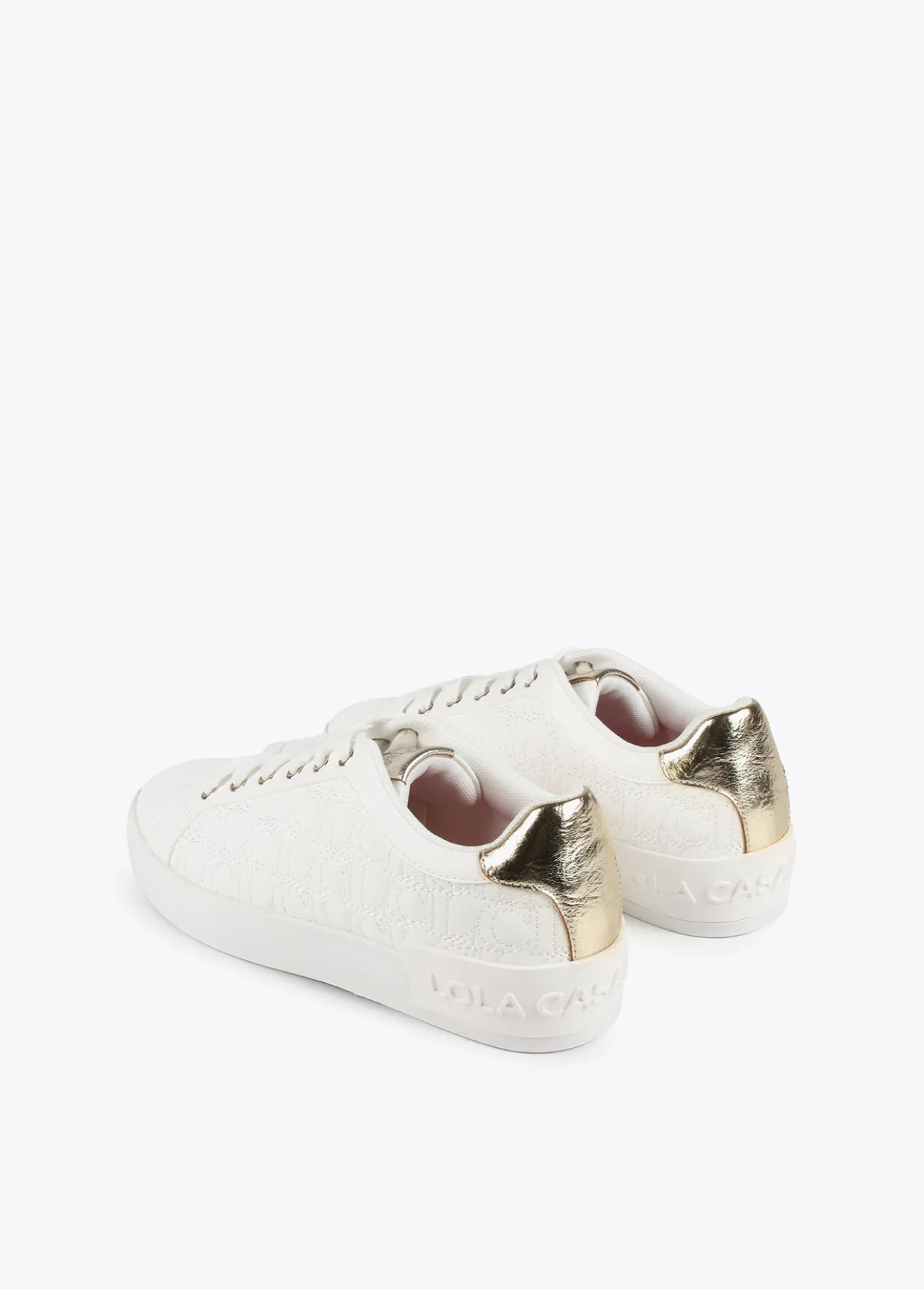zapatillas_deportivas_metalizadas_3.webp Lola Casademunt Zapatillas Deportivas<Zapatillas deportivas metalizadas BLANCO