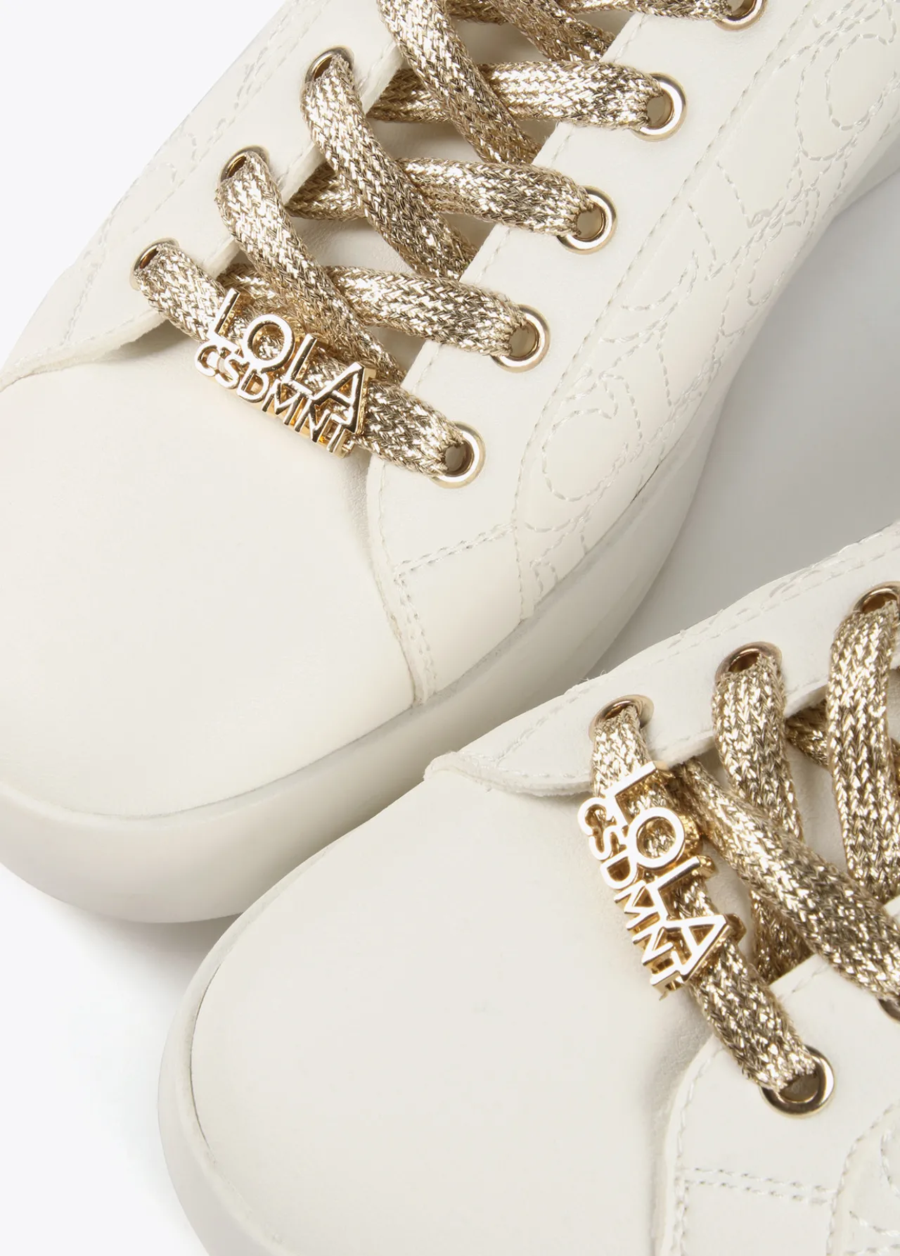 zapatillas_deportivas_metalizadas_5.webp Lola Casademunt Zapatillas Deportivas<Zapatillas deportivas metalizadas BLANCO
