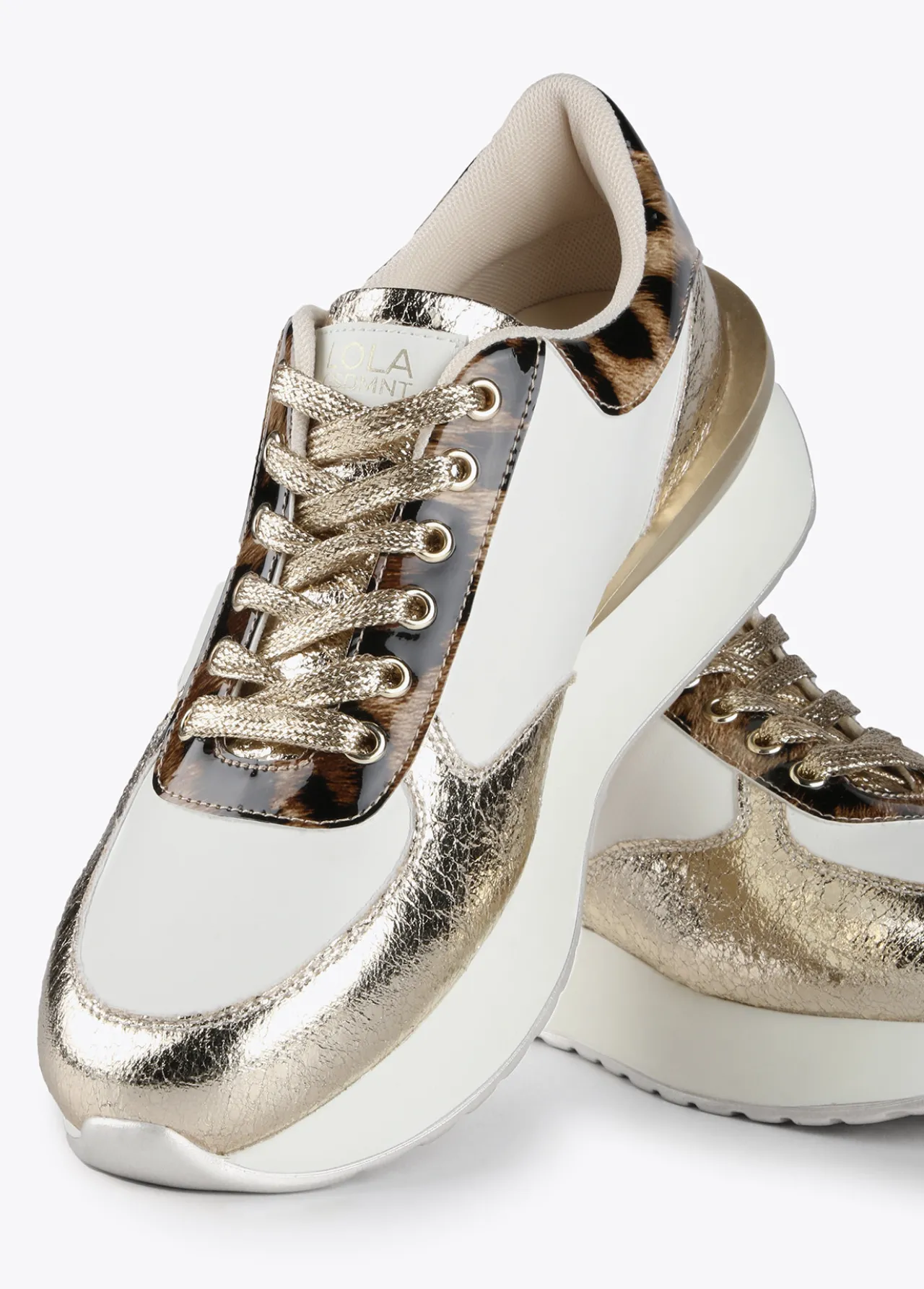 zapatillas_sneakers_detalles_animal_print_2.webp Lola Casademunt Calzado<Zapatillas sneakers detalles animal print BLANCO-MARRON