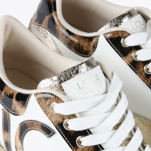 Lola Casademunt Calzado<Zapatillas sneakers detalles animal print BLANCO-MARRON