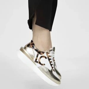 Lola Casademunt Calzado<Zapatillas sneakers detalles animal print BLANCO-MARRON