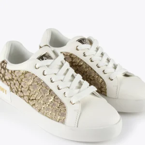 Lola Casademunt Calzado<Zapatillas sneakers estampado leopardo DORADO