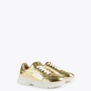 Lola Casademunt Calzado<Zapatillas tipo sneakers metalizadas DORADO