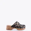 Lola Casademunt Calzado<Zueco con estampado animal MARRON-NEGRO