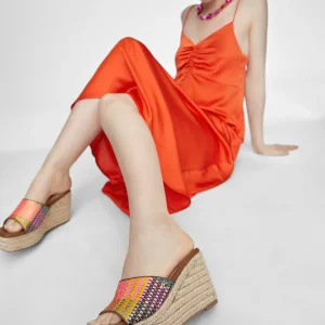 Lola Casademunt Calzado<Zueco plataforma multicolor MARRON-ROSA