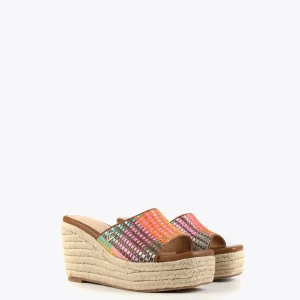 Lola Casademunt Calzado<Zueco plataforma multicolor MARRON-ROSA