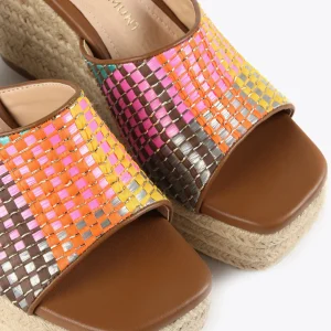 Lola Casademunt Calzado<Zueco plataforma multicolor MARRON-ROSA